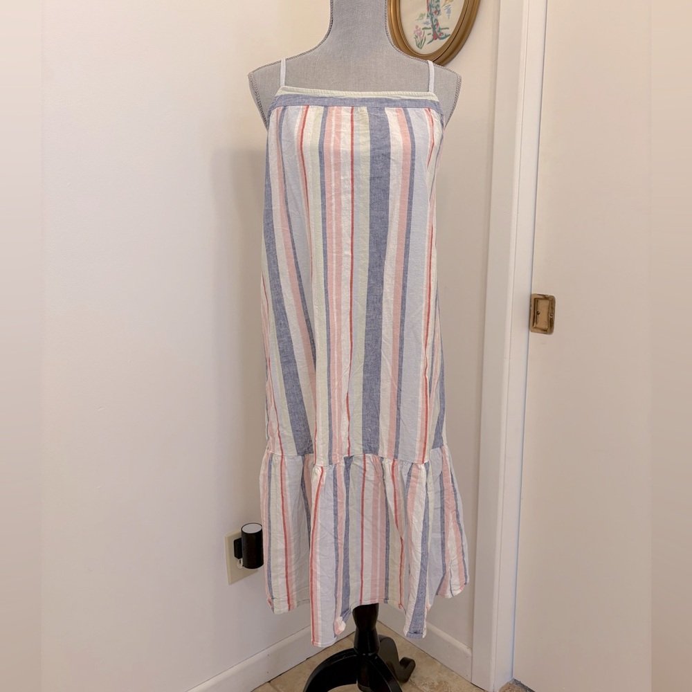 Roxy Halter Midi Sundress - cotton, linen